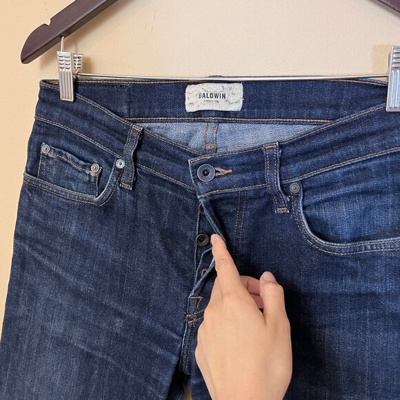 Baldwin Henley Selvedge Button Fly Slim Straight Jeans - Men's Size 31*27 - Picture 2 of 11